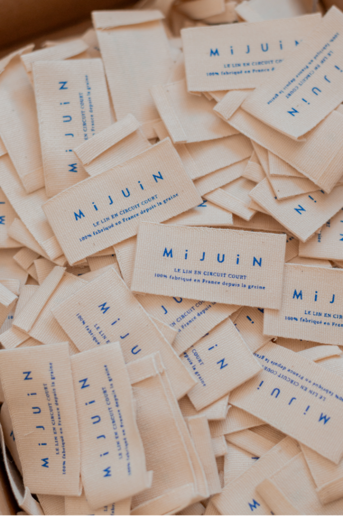 Etiquette Mijuin - atelier de confection - lin en circuit court