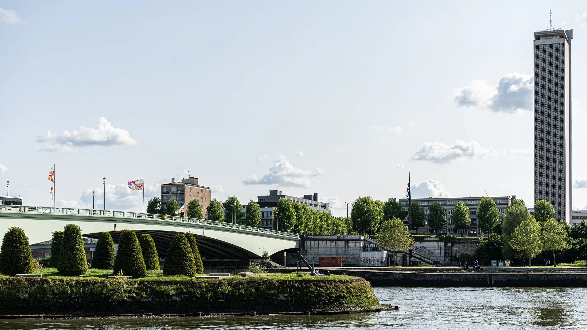 Paris et la Normandie-Pont et ville de Rouen
